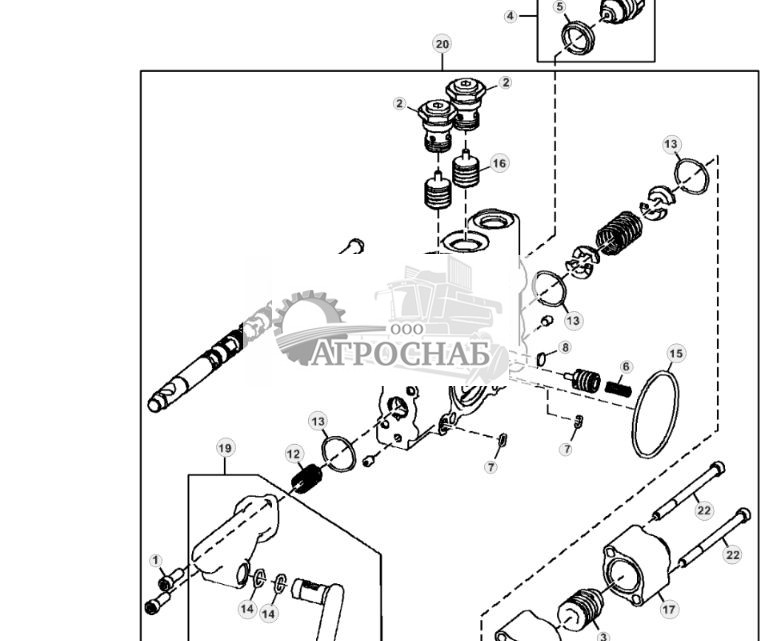 Раздел клапана скарификатора в средней части, стандартные органы управления - ST3619 477.jpg